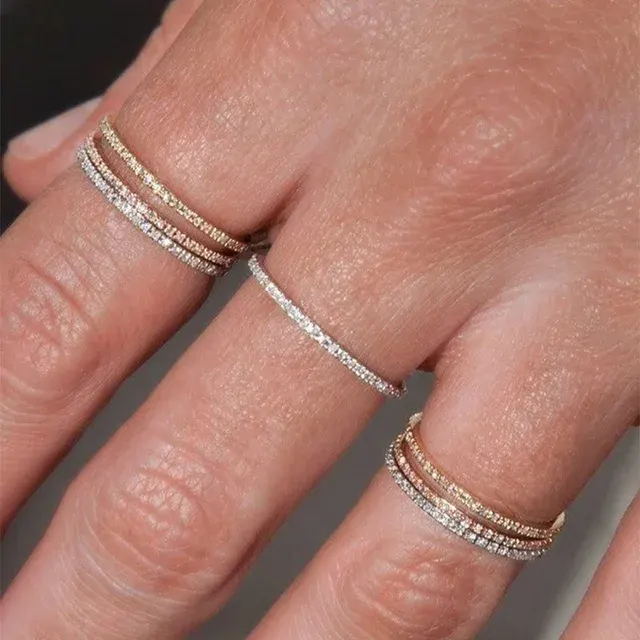 Crystal Zircon Micro-Pave Ring for Women 1