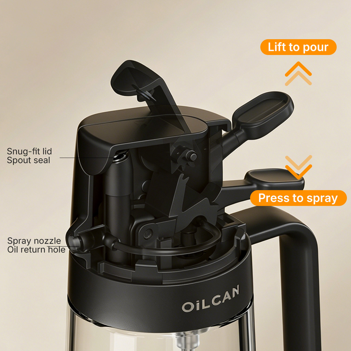 2-in-1 Glass Oil Dispenser with Sprayer 4