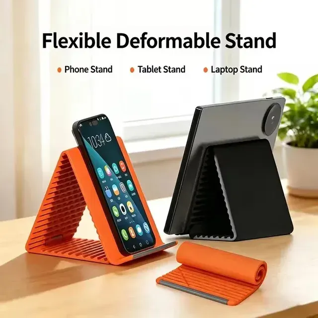 3 1PCS Flexibler Faltbarer Silikon-Telefonhalter Tragbar Verstellbar MultiAngle-Desktop-Ständer 3