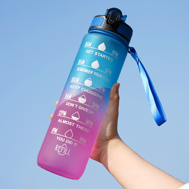 Sport-Wasserflasche 1 Liter mit Zeitmarkierung