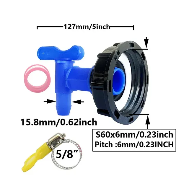 IBC Tank Hose Adapter 3/4 to 5/8 4