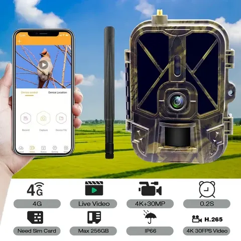 4K Wildkamera mit 30MP und 8000mAh Akku