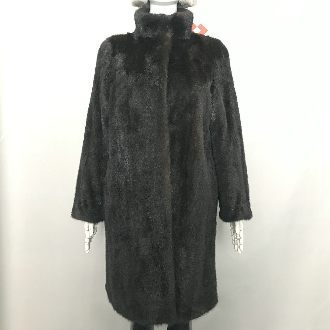 Brown Mink Fur Waterproof Women's Trench Coat 2