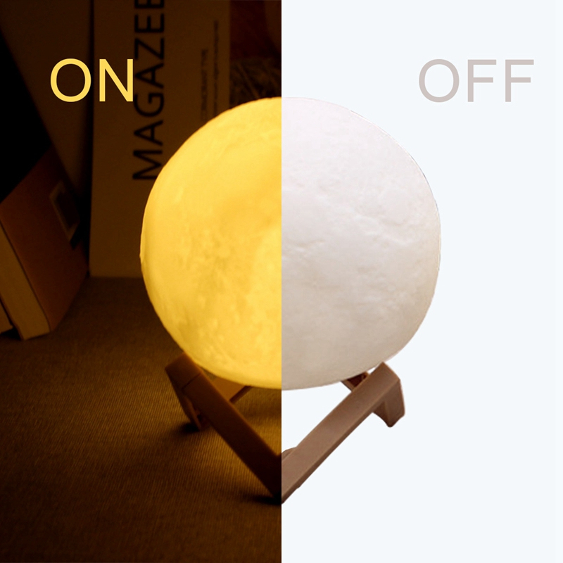 USB Touch RGB 3D Moon Night Light 4