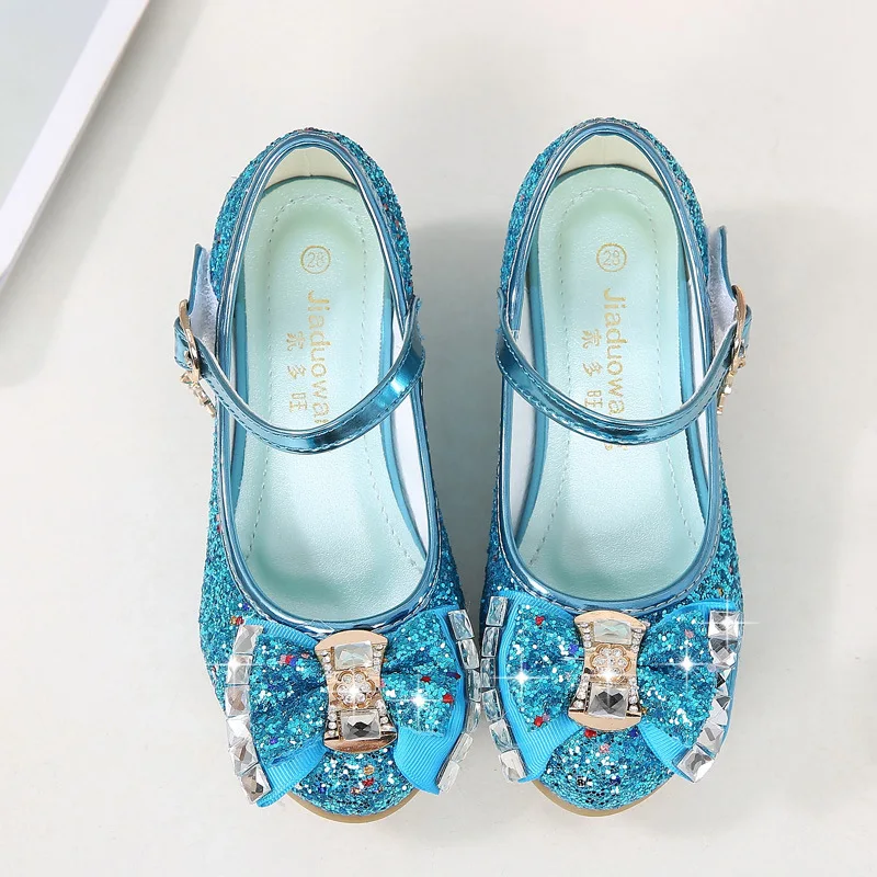 Prinzessin Kinder Lederschuhe für Mädchen Blume Casual Glitzer 2