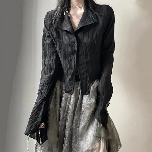 Gothic-Damenbluse asymmetrisch 3