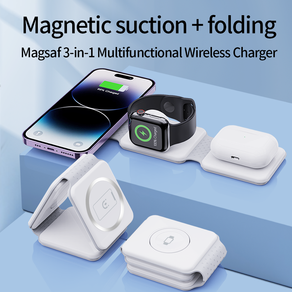 Foldable 3-in-1 Wireless Charging Station 15W 2