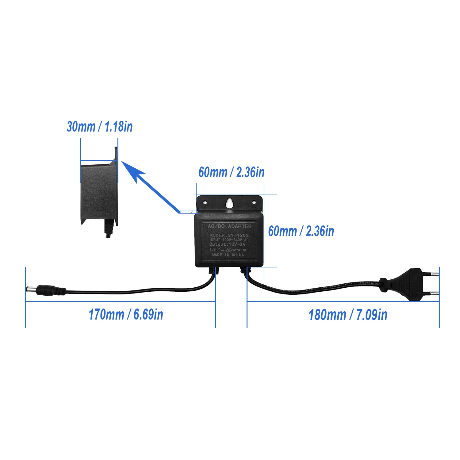 Waterproof 12V Power Adapter EU Plug 2