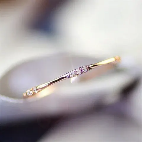 Thin Cubic Zirconia Ring