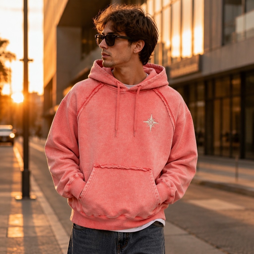 Acid Wash Heavyweight Cotton Oversized Hoodie 3