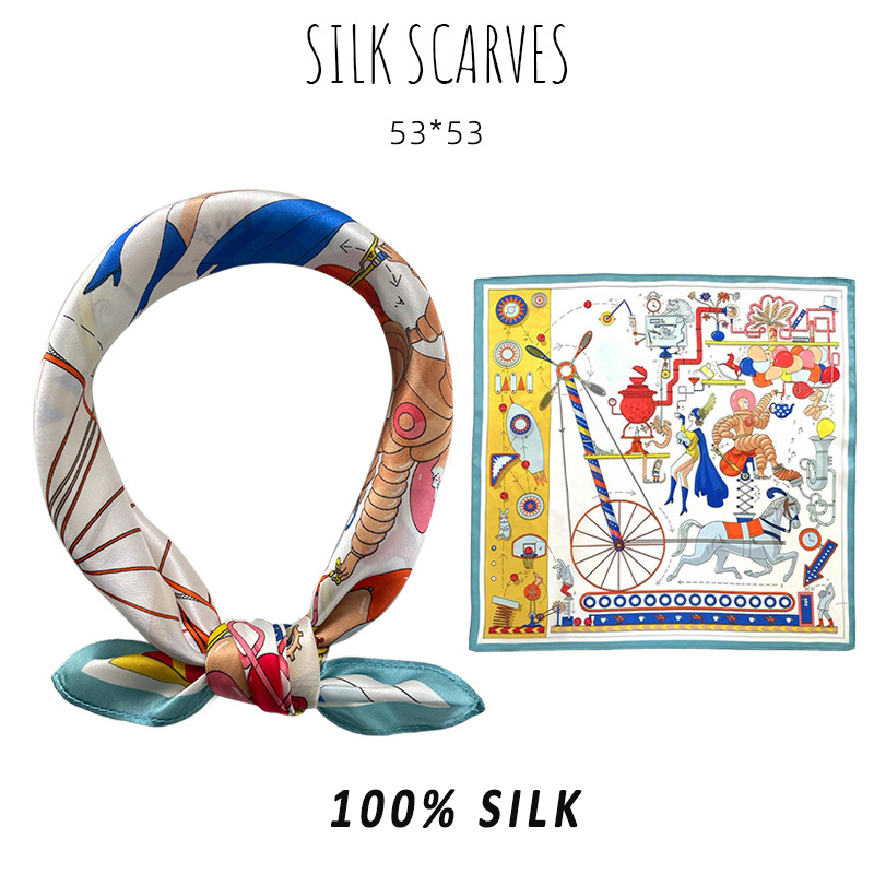 Soft Square Silk Scarf 70x70 cm 4
