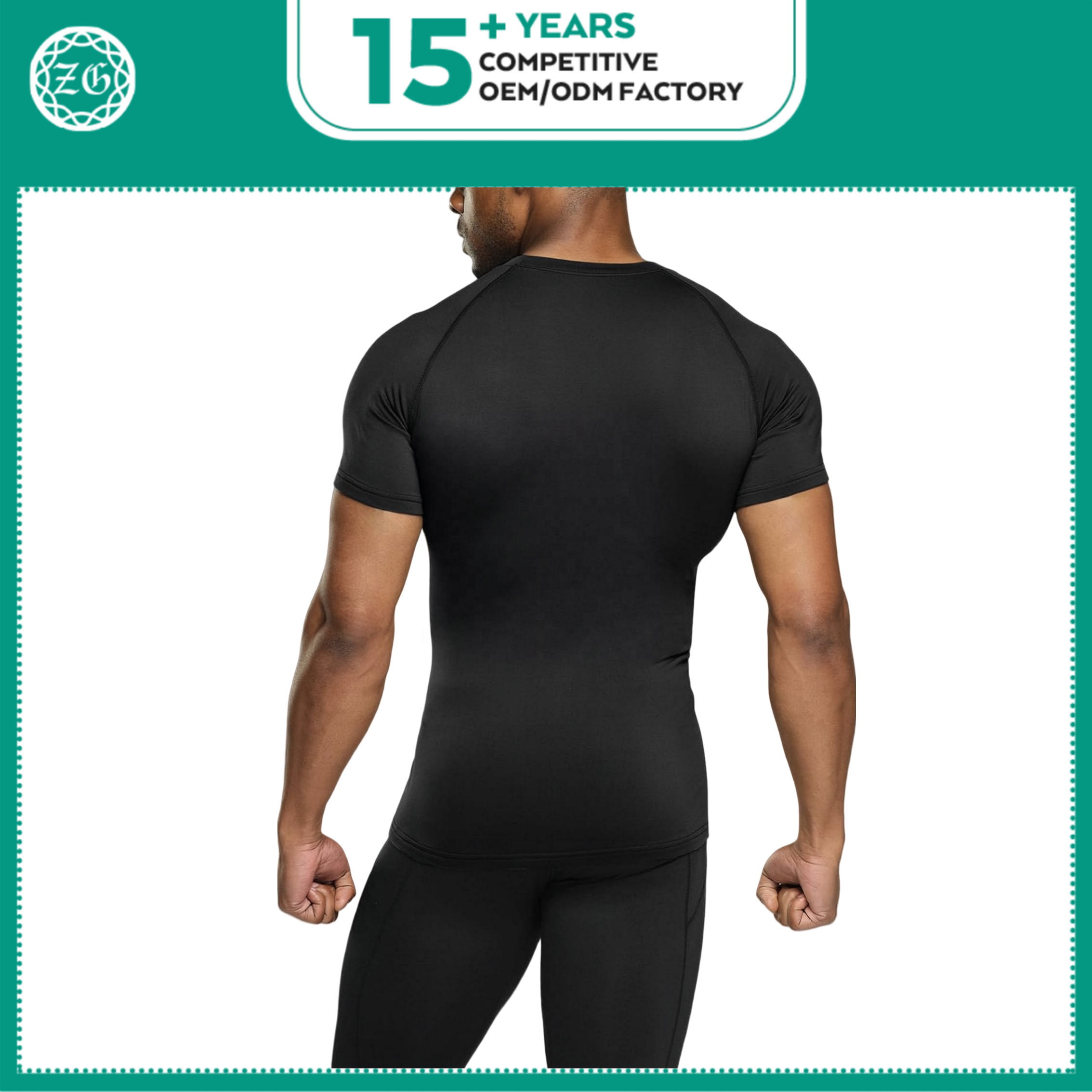 Breathable Men's Polyester Spandex Gym Shirt 2