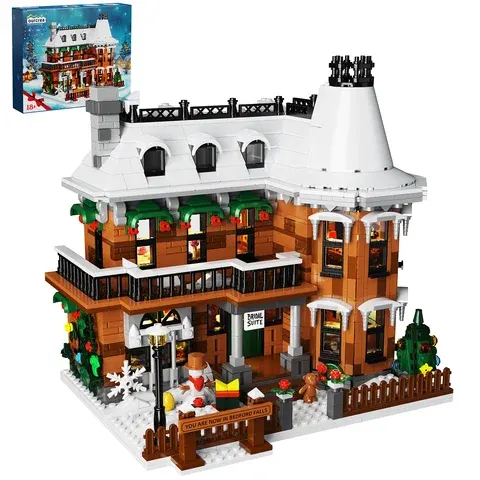 led building block house