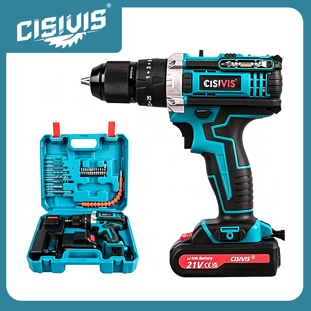 Cordless Drill Set 45NM Impact 21V Variable Speed
