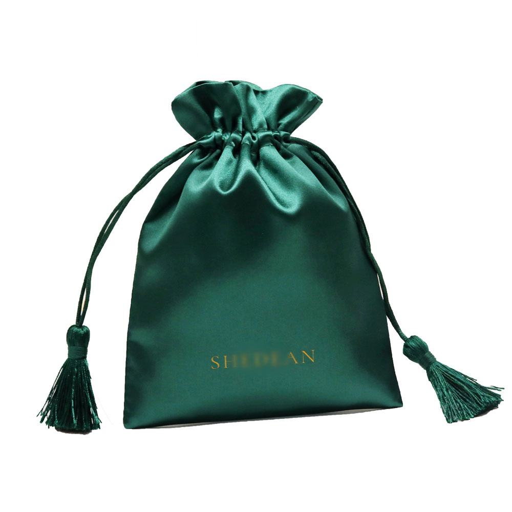 Double-Layer Satin Wig Bag with Tassel