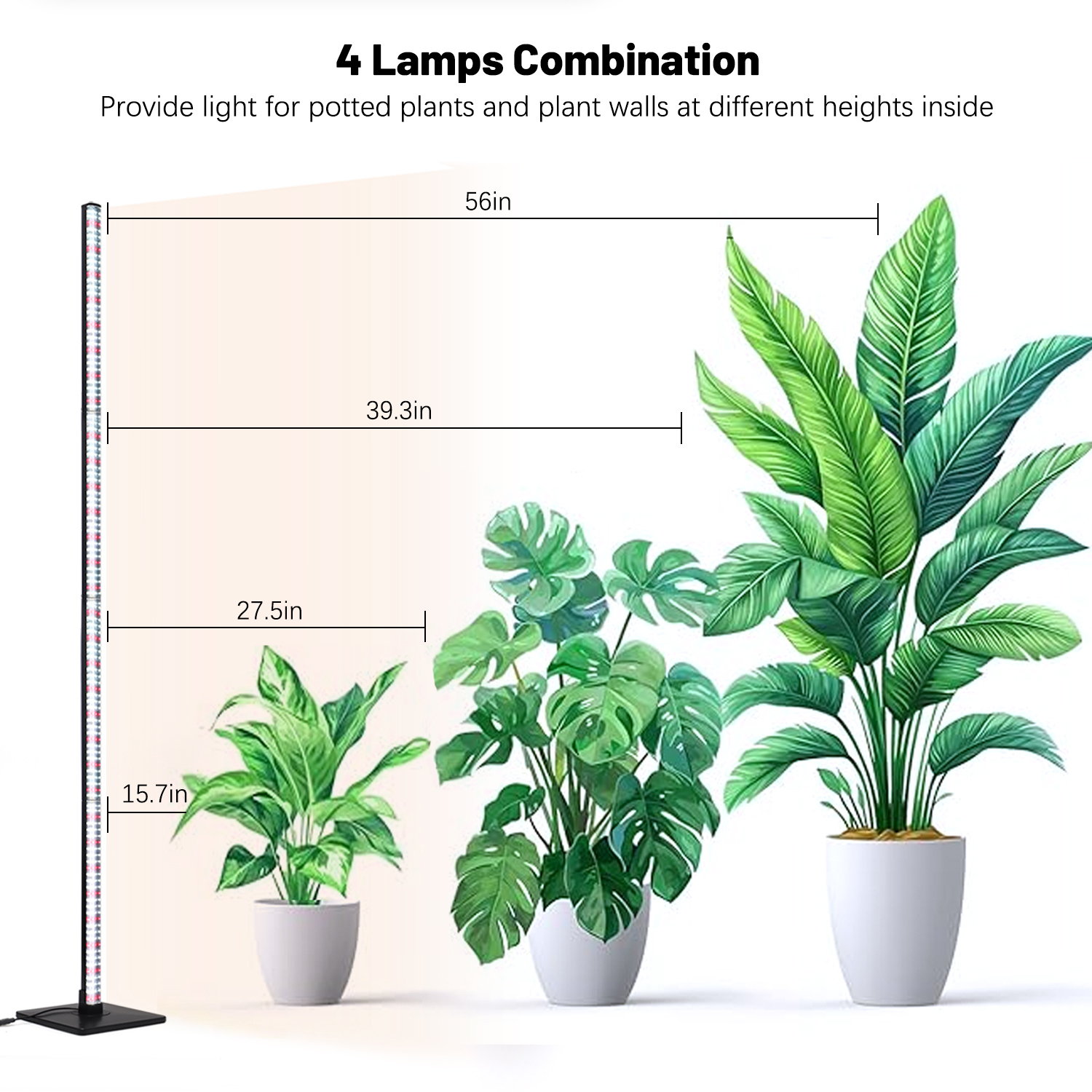 Decorative Standing LED Plant Light 56 Inch 3
