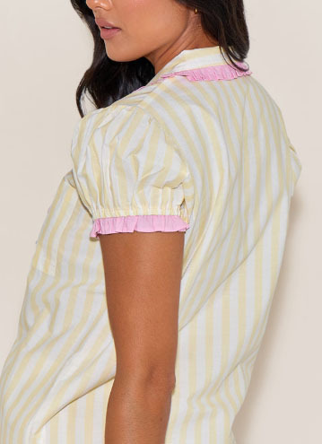 Short Sleeve Women's Ruffle Shorts Pajama 2