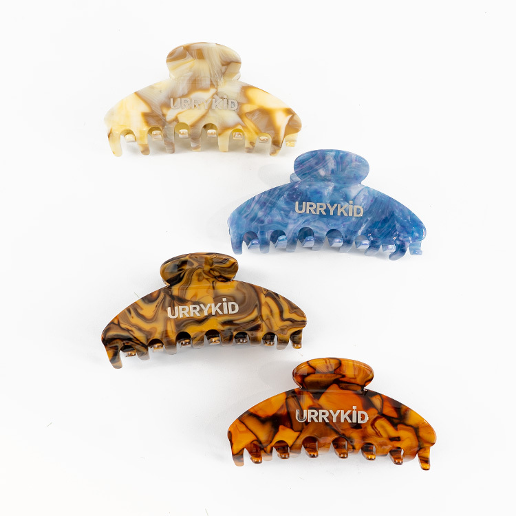 Marmor-Haarklaue in Blau und Lila, 10,5cm
