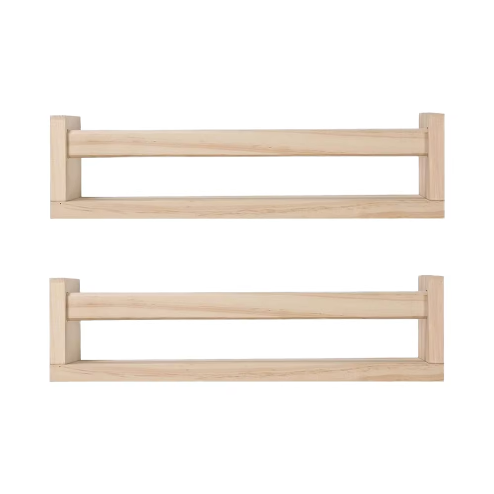 Floating Wall Magazine Rack in Wood