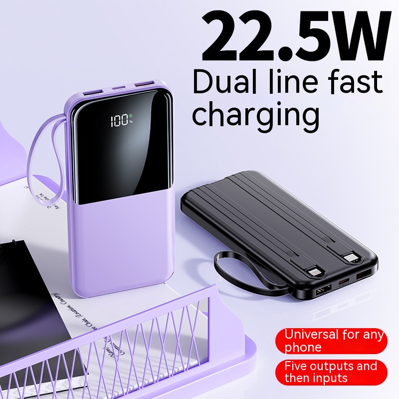 Ultra-Thin Power Bank 20000mAh with Cable