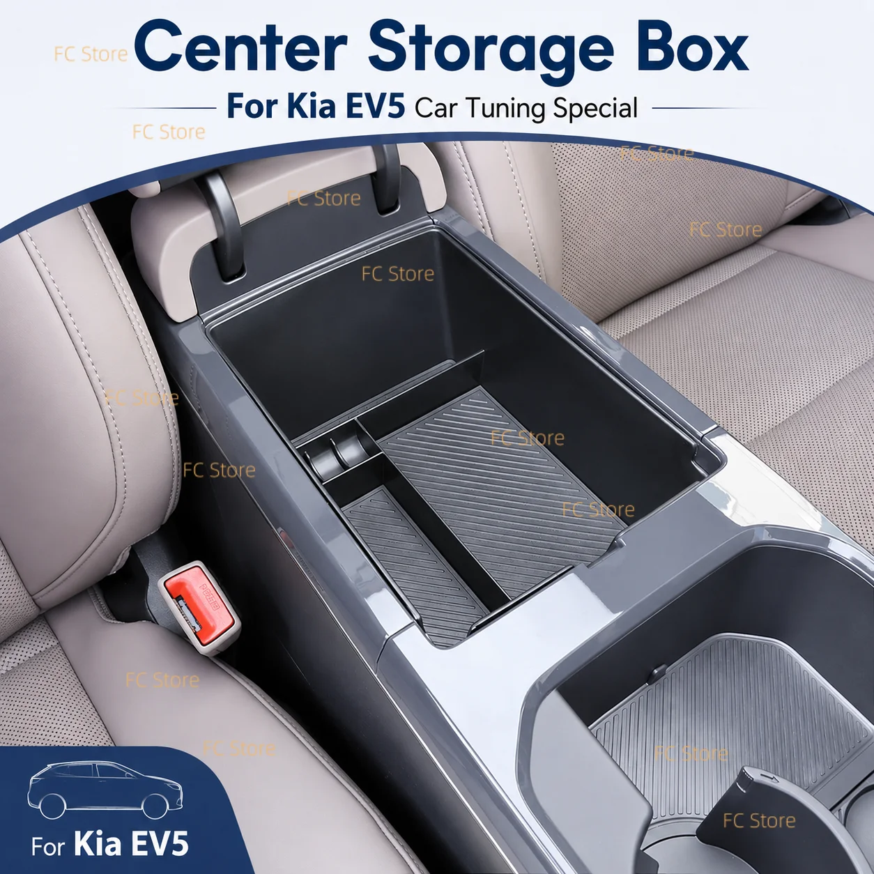 Für Kia EV5 Mittelarmlehnen-Aufbewahrungsbox Mittelkonsole Organizer Aufbewahrungsbox Behälter 3