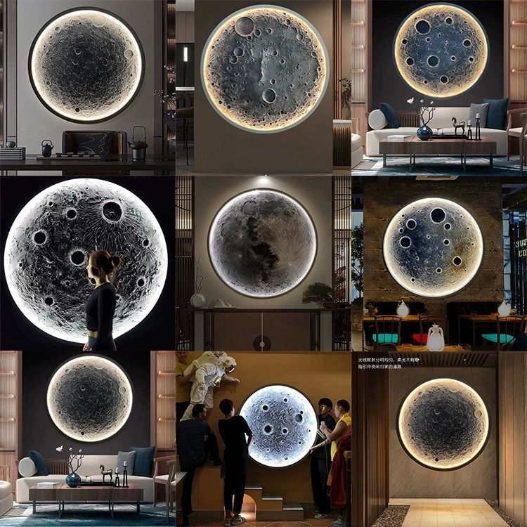 3D Stereo Relief Moon Lamp Wall Mural Designer 4