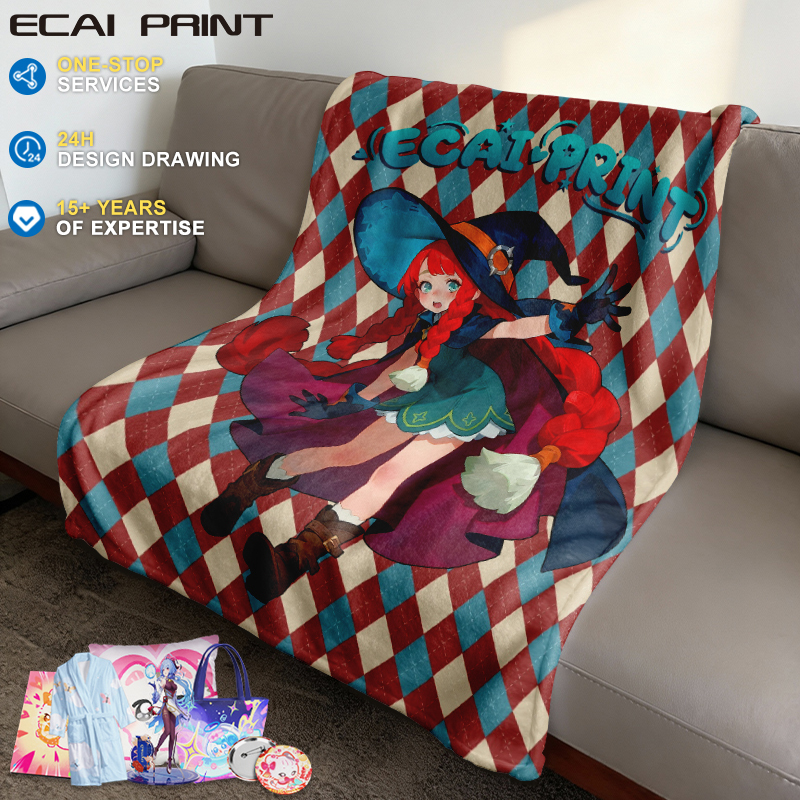 Breathable Anime Print Fleece Blanket