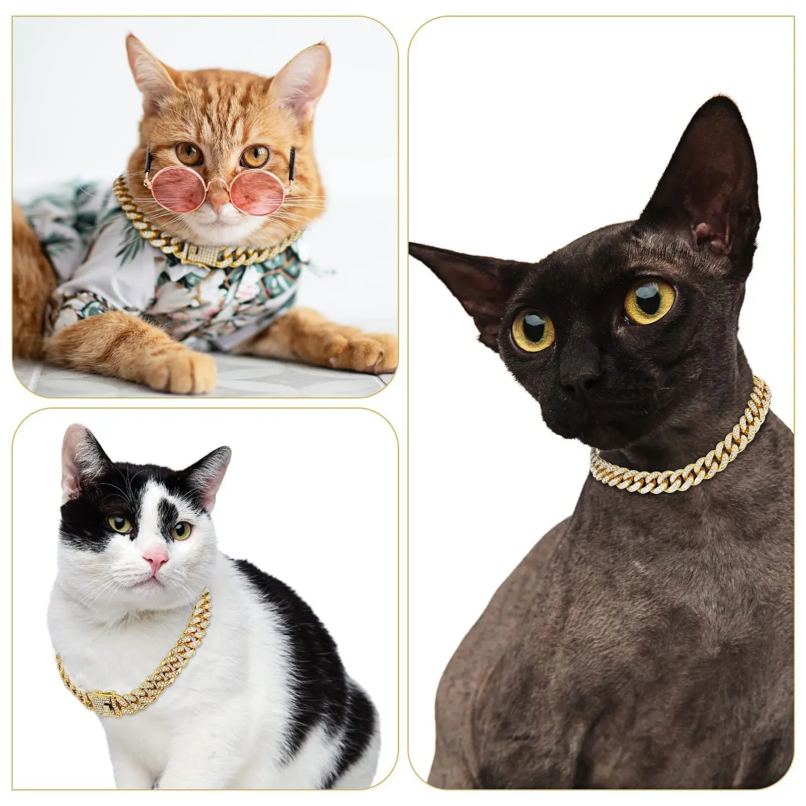 Cuban Style Diamond Metal Dog Chain 3