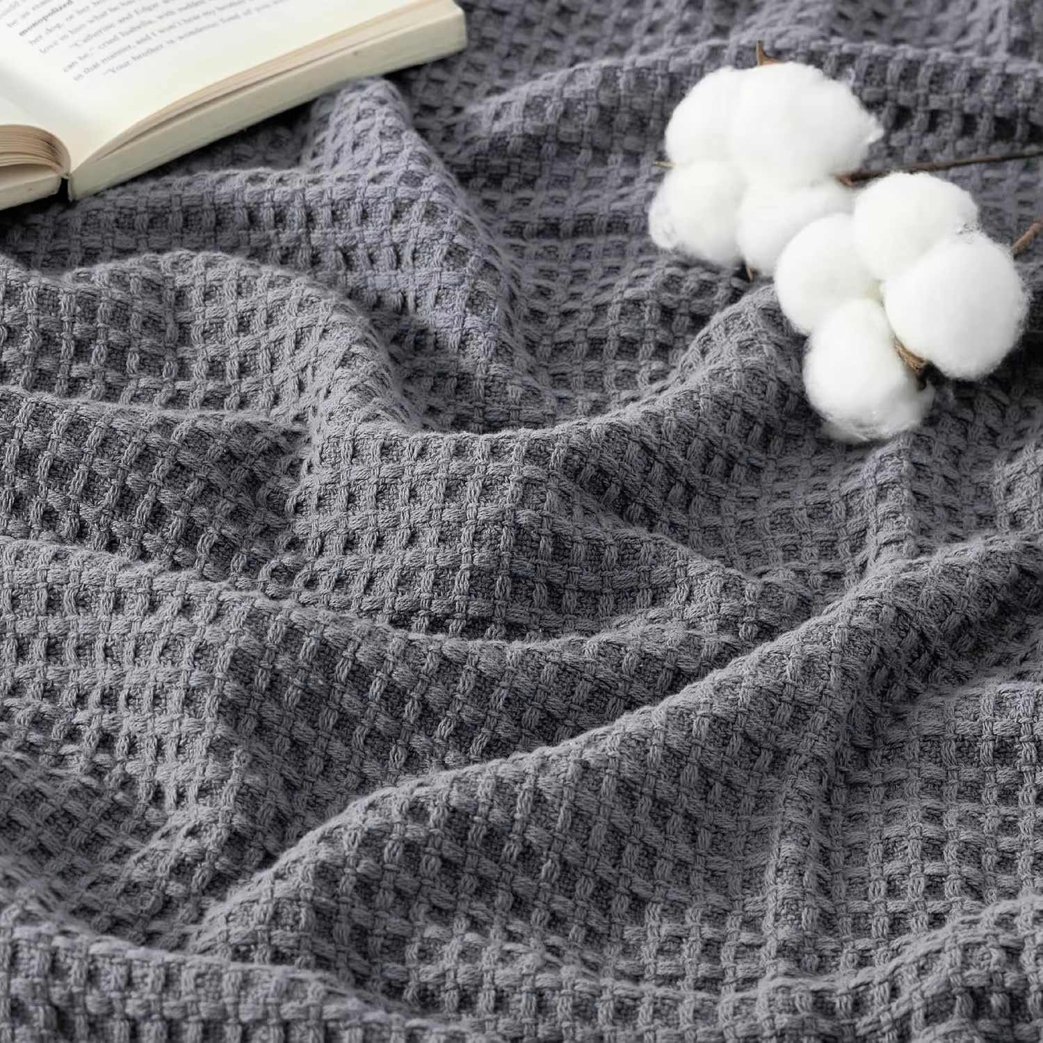 Waffle Weave Cotton Sofa Blanket 2