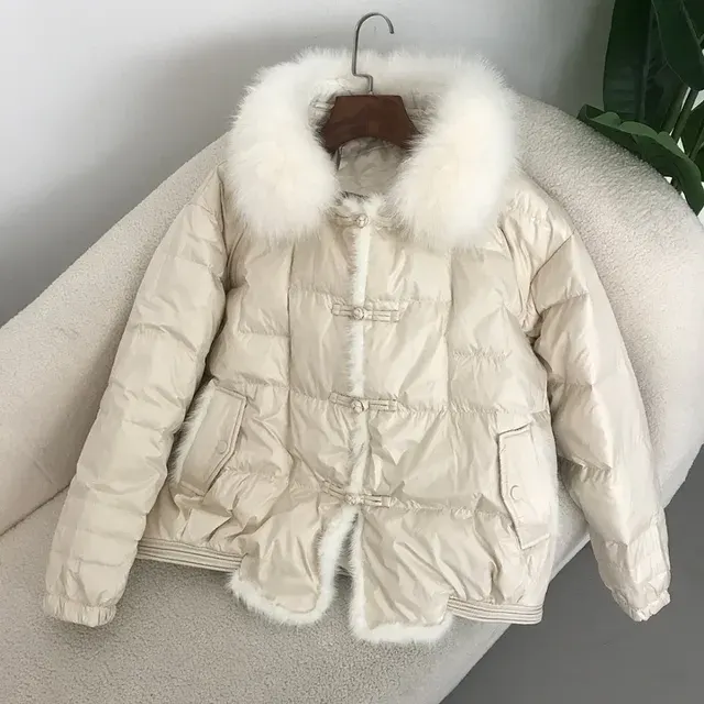Women's Down Jacket With Real Fur Collar 2