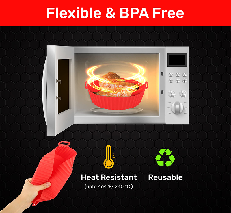 BPA-Free Round Silicone Air Fryer Basket 4