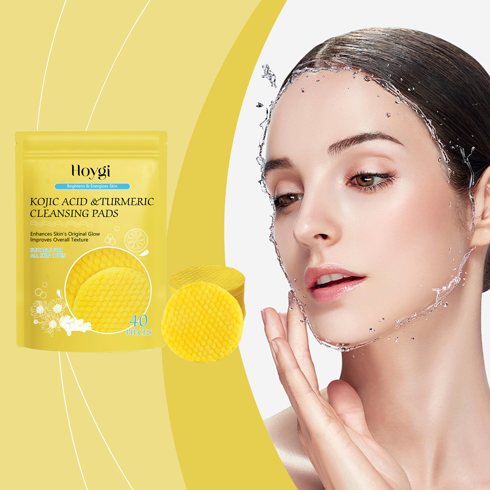 HOYGI Turmeric Acid Cleansing Pad Face Skin Pore