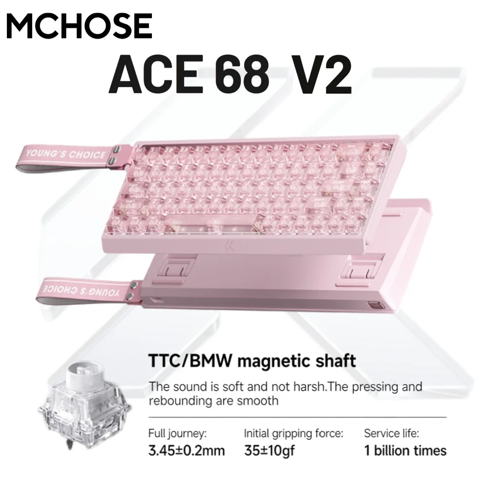MCHOSE ACE68 V2 Gaming-Tastatur 0 001mm 8KHz Abtastrate