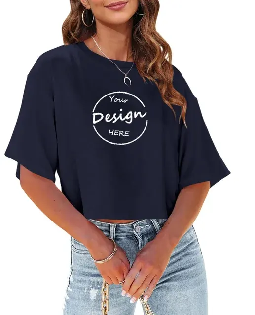 Oversized Half-Sleeve Women's Crop Top 3