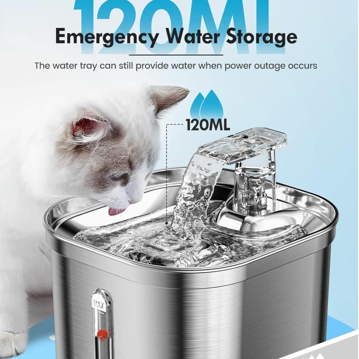 AUMANN Automatic Pet Water Fountain for Cats Dogs-Charge