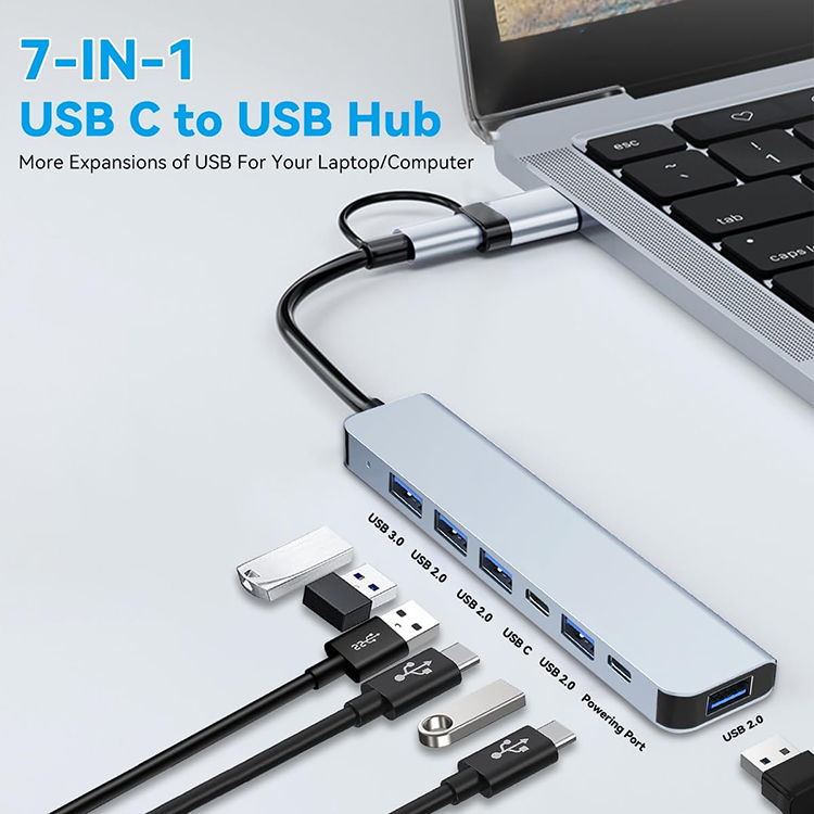 7-in-1 USB-C Adapter Docking Station for Laptops 3