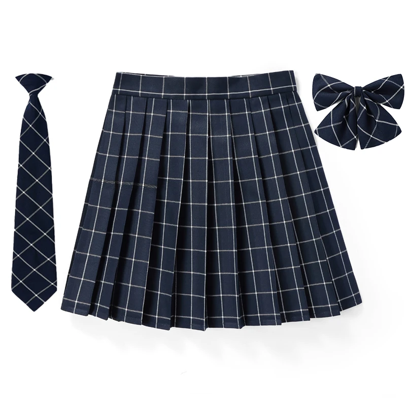 Frauen Plaid Falten Rock Mit Krawatte Bowtie XS-5XL 4