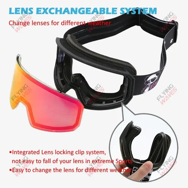 NEUE Doppellinsen-Skibrille OTG Snowboard-Brille für Erwachsene Schneebrille mit 3