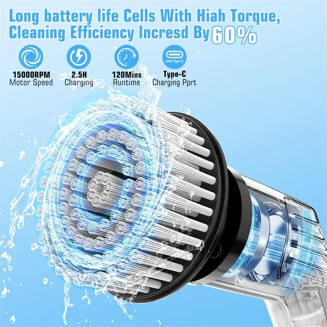 Cordless Telescopic Tile Cleaning Brush 2