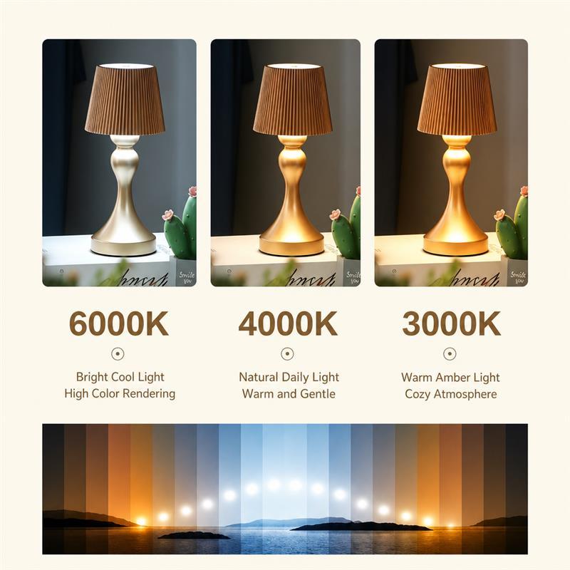 Touch Control USB Rechargeable Bedroom Table Lamp 4
