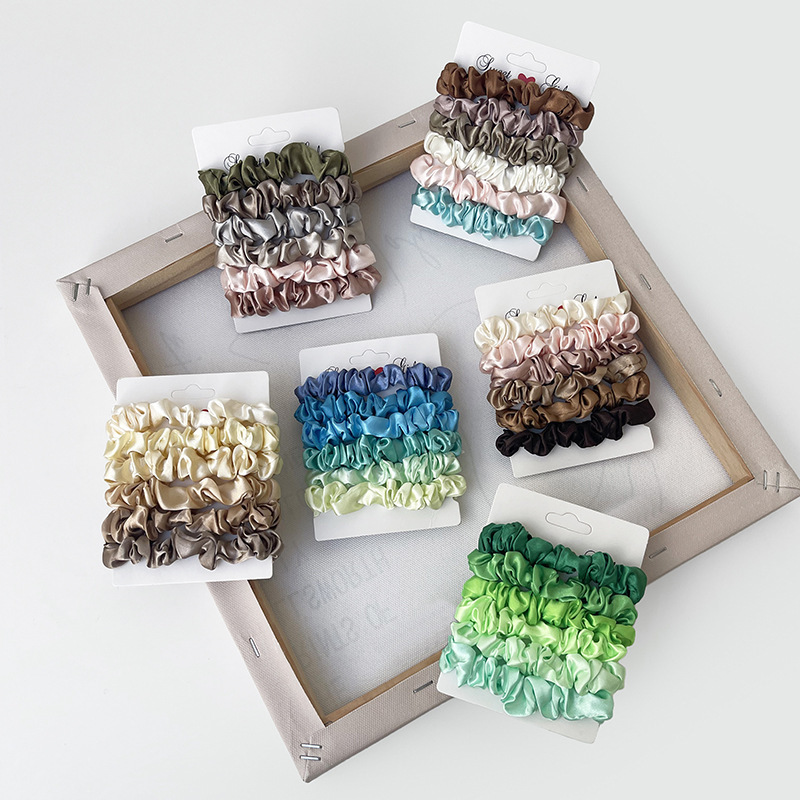 Minimalist Satin Scrunchie Set, 6 Pieces 4