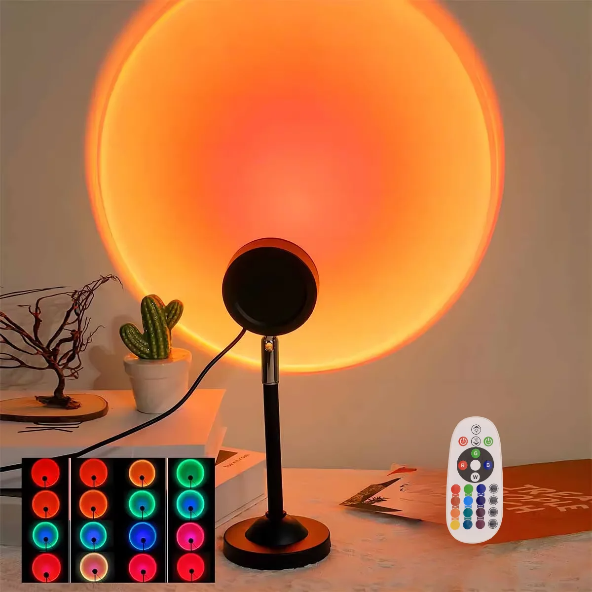 USB Sunset Projection Light Remote Control 16 Colors 3