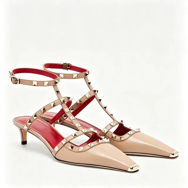 Studded Block-Heel Sandals 3