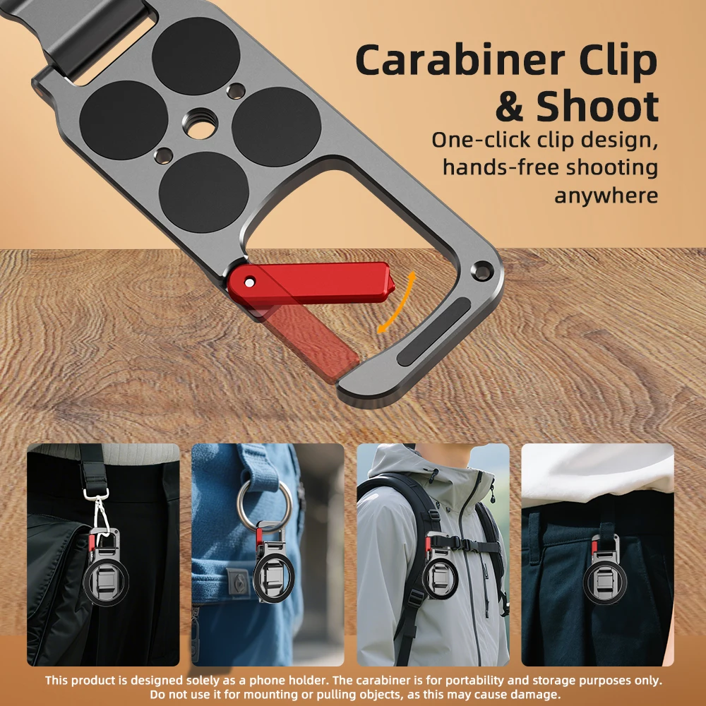 Magnetic Phone Holder with Carabiner, MagSafe 3