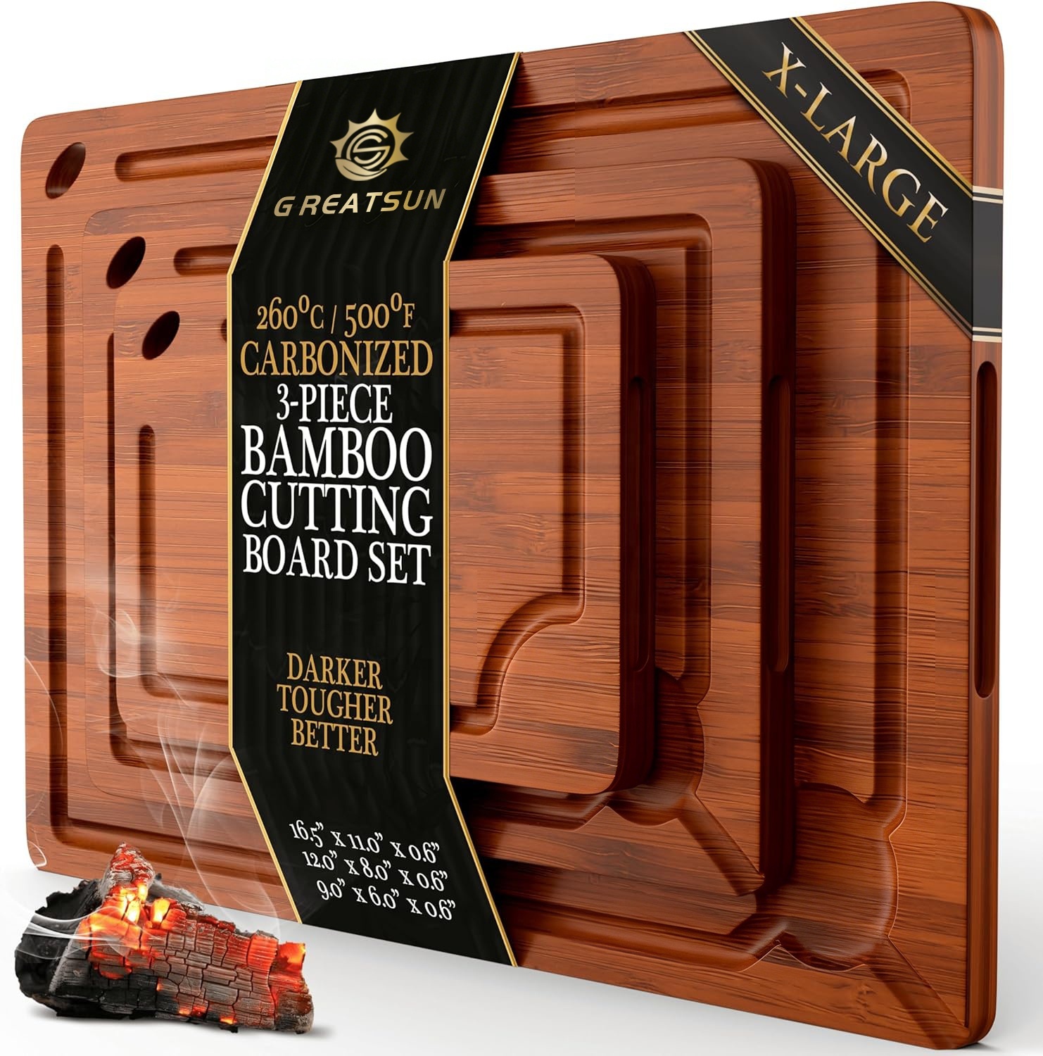 Carbonized Bamboo Board Set for Restaurants