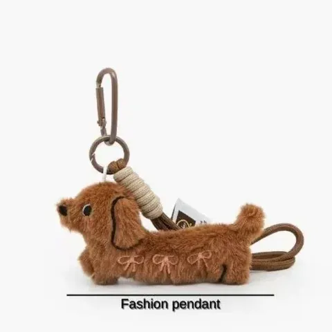 Neuer Niedlicher Plüsch-Dackel Schlüsselanhänger Diebstahlsicherer Taschenanhänger Schlüsselkette Süßer