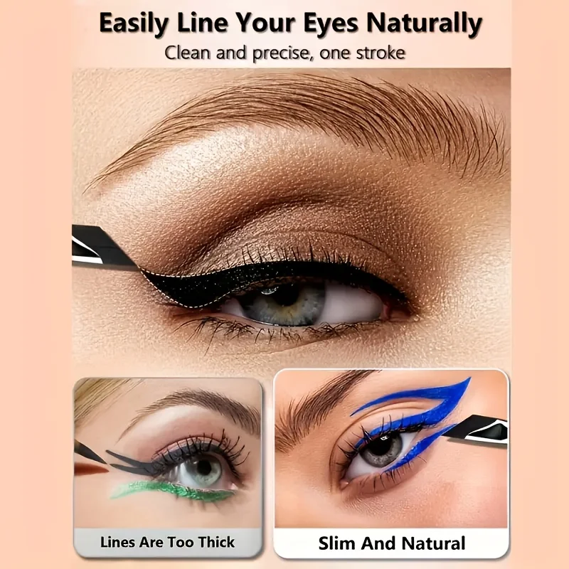 5-teiliges Eyeliner-Pinsel-Set mit Geneigter Feiner Klinge Geeignet für 2