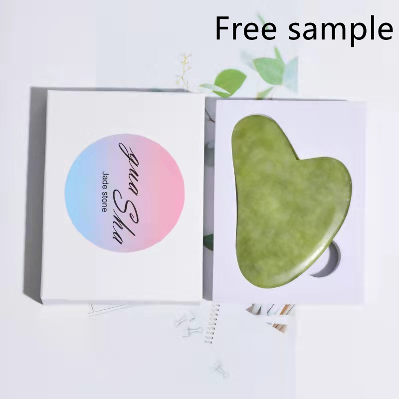 Green Jade Gua Sha Natural Stone Smooth Cold 4