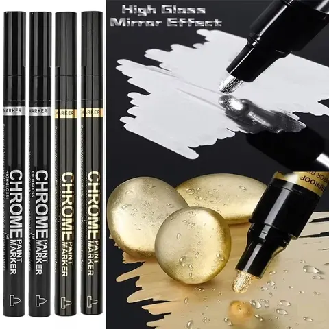 Wasserfester Chrom-Marker in Gold und Silber
