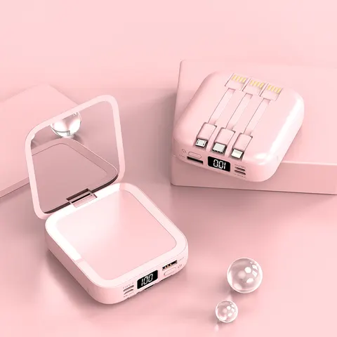 Mini-Powerbank mit Kosmetikspiegel